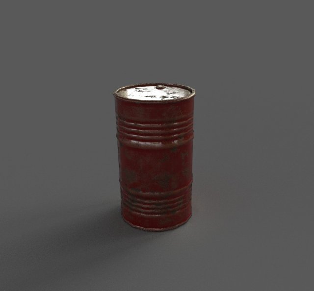 red barrel game ready Model 3D .c4d .max .obj .3ds .fbx .stl .blend 