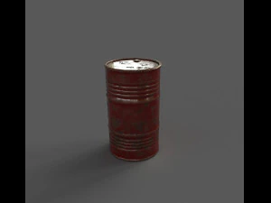 gra z czerwoną beczką gotowa Model 3D