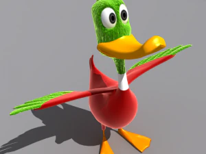 कार्टून बतख 3D मॉडल