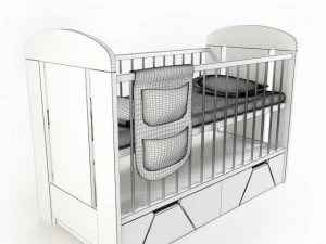 bebek karyolası oğlan 3D Model