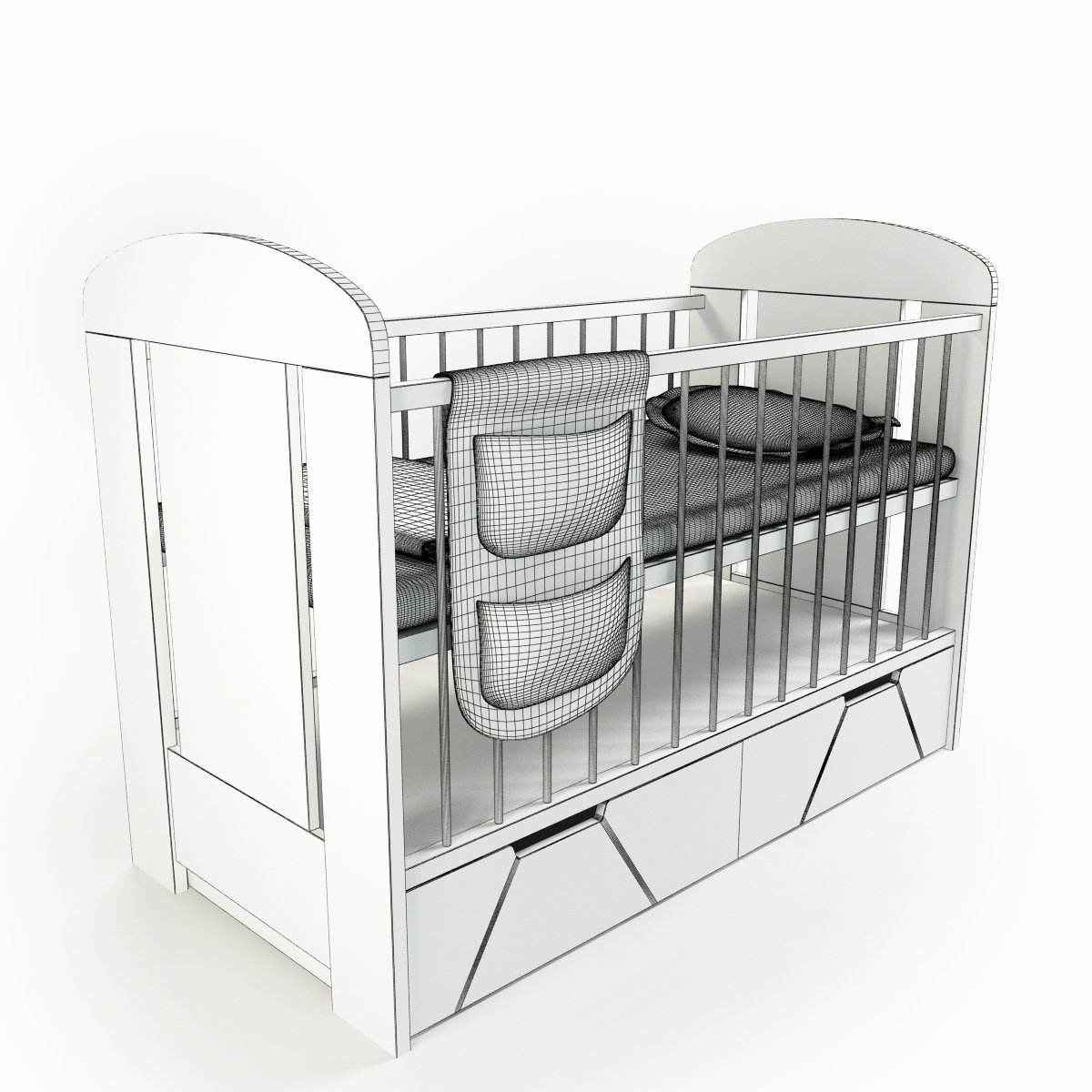 baby cot boy 3D in 3DExport