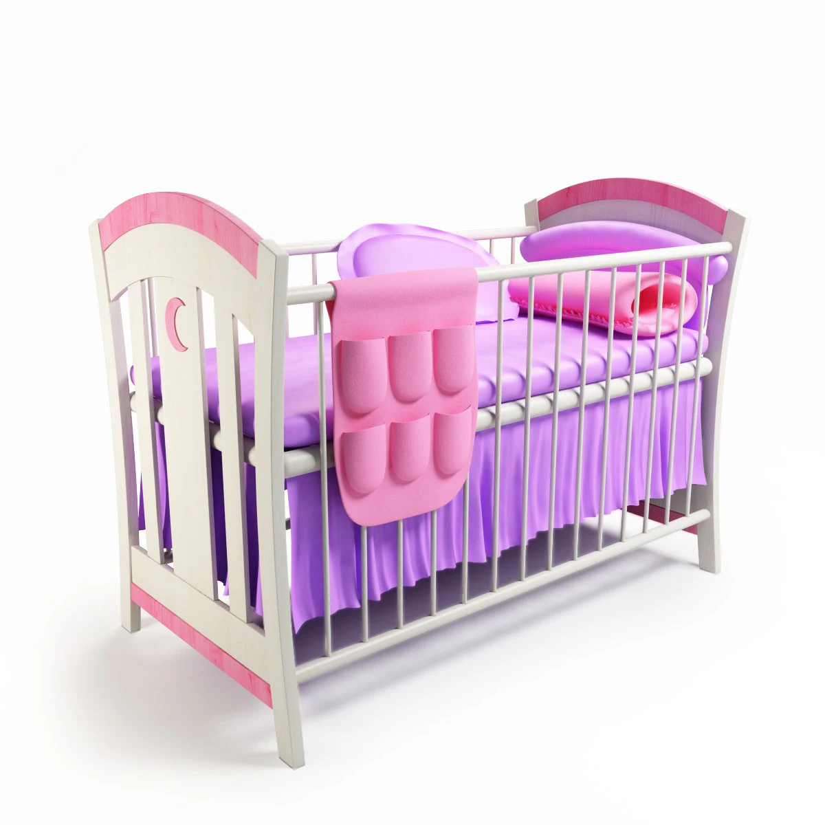 baby cot girl 3D Model .c4d .max .obj .3ds .fbx .stl .blend 