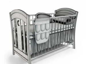 baby cot girl 3D Model