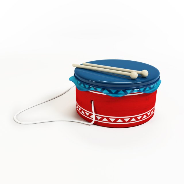 baby drum 3D Model .c4d .max .obj .3ds .fbx .stl .blend 