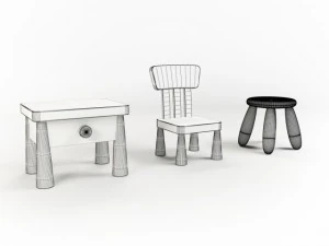 kids chairs 3D Model