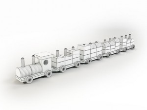 toy wood train 3Dモデル