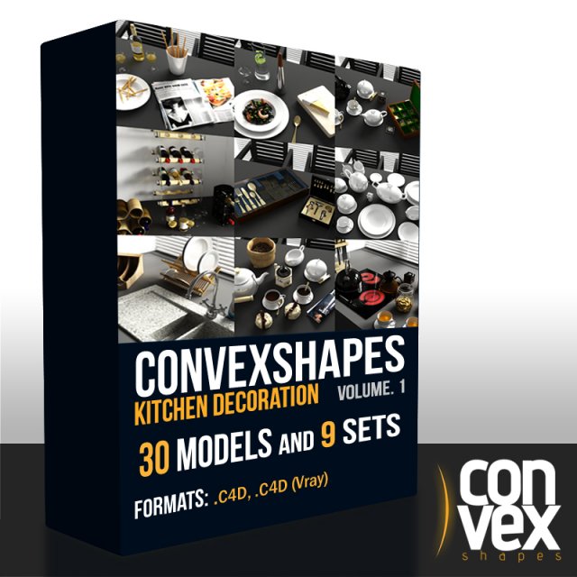 convexshapes kitchen decoration volume 1 3D Model .c4d .max .obj .3ds .fbx .stl .blend 
