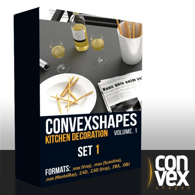 convexshapes kitchen decorationsset1 3D Model .c4d .max .obj .3ds .fbx .stl .blend