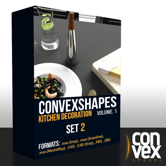 convexshapes kitchen decorationsset2 3D Модель .c4d .max .obj .3ds .fbx .stl .blend 