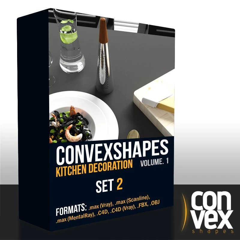 convexshapes kitchen decorationsset2 3D Model .c4d .max .obj .3ds .fbx .stl .blend 