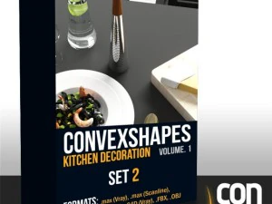 convexe vormen keukendecoratieset2 3D Model