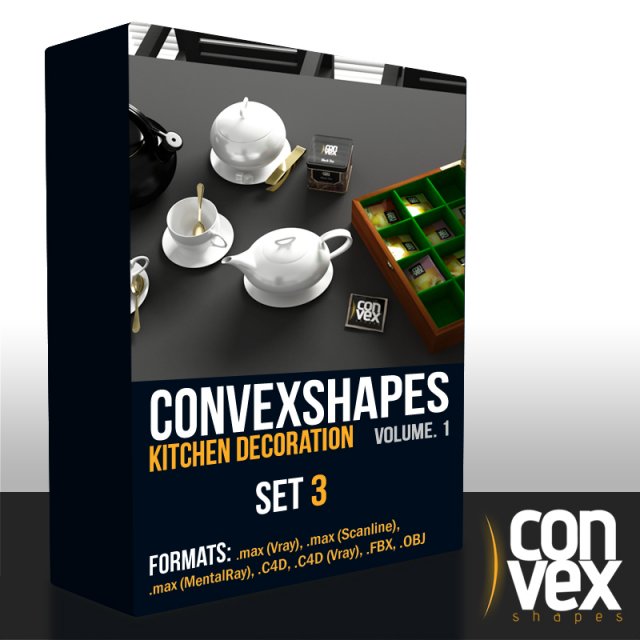 convexshapes kitchen decorationsset3 3D मॉडल .c4d .max .obj .3ds .fbx .stl .blend 