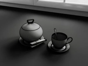 set di decorazioni per cucina con forme convesse3 Modello 3D