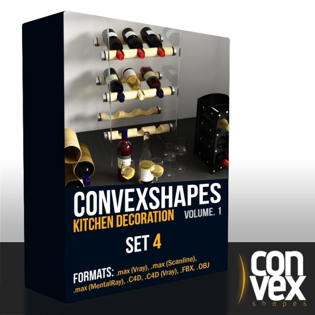convexshapes kitchen decorationsset4 Model 3D .c4d .max .obj .3ds .fbx .stl .blend 