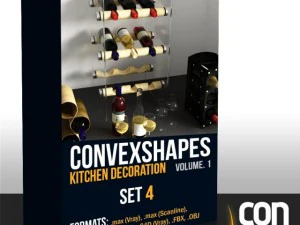 convexe vormen keukendecoratieset4 3D Model