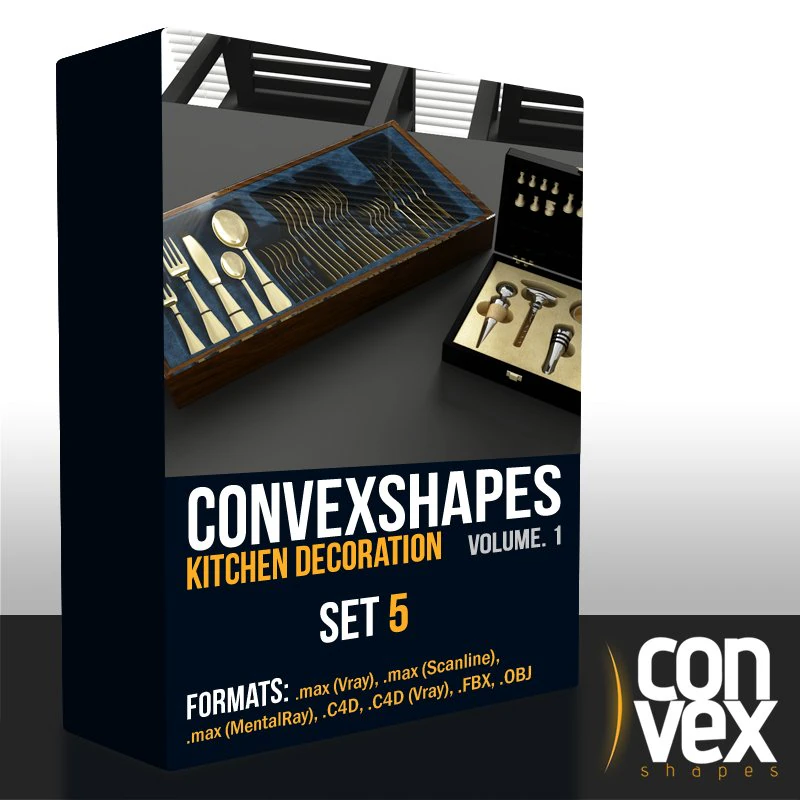 convexshapes kitchen decorationsset5 3D Model .c4d .max .obj .3ds .fbx .stl .blend 