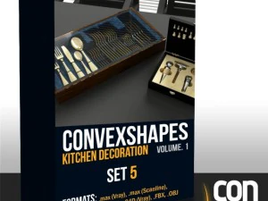 convexe vormen keukendecoratieset5 3D Model