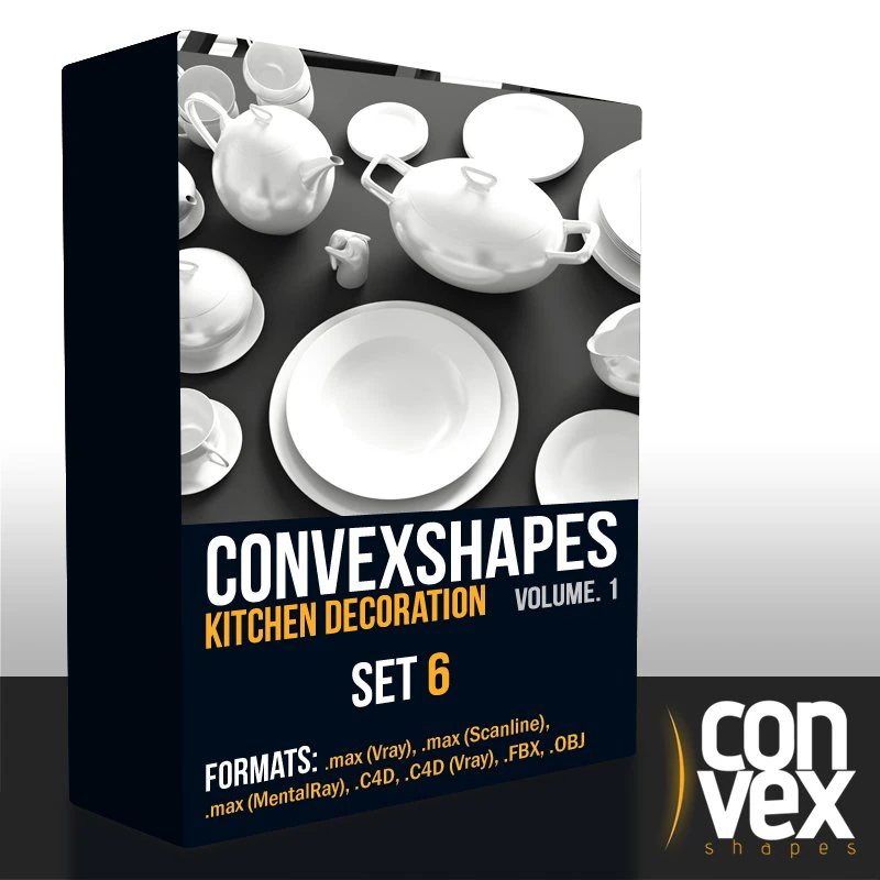 convexshapes kitchen decorationsset6 3D Model .c4d .max .obj .3ds .fbx .stl .blend 