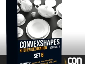 convexe vormen keukendecoratieset6 3D Model