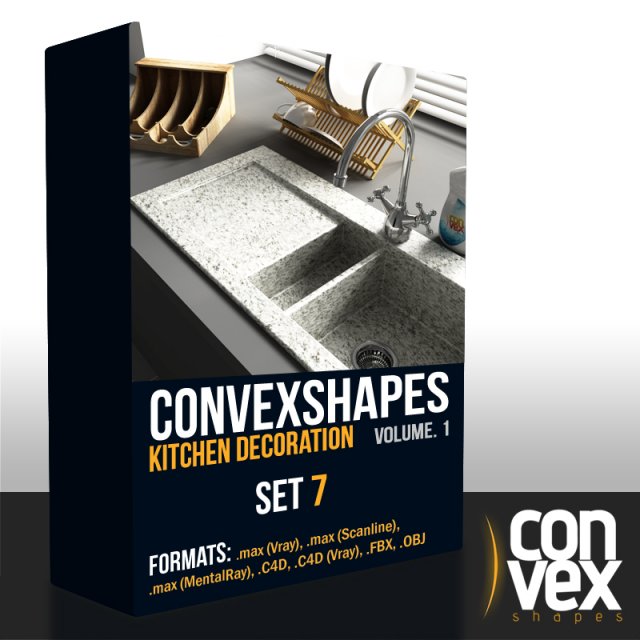 convexshapes kitchen decorationsset7 Modelo 3D .c4d .max .obj .3ds .fbx .stl .blend 