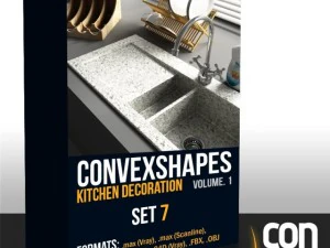 convexe vormen keukendecoratieset7 3D Model