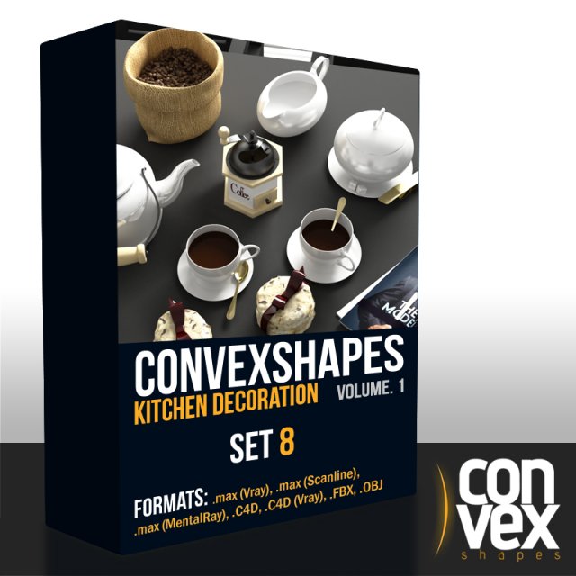 convexshapes kitchen decorationsset8 3D Модель .c4d .max .obj .3ds .fbx .stl .blend 