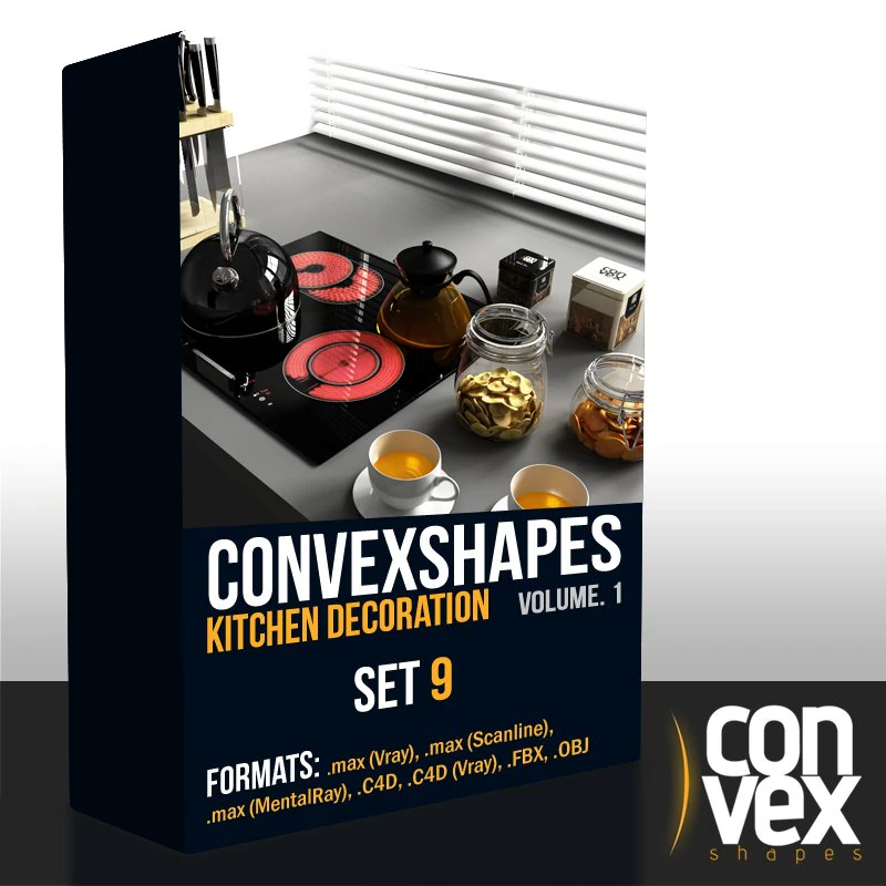 convexshapes kitchen decorationsset9 3D Model .c4d .max .obj .3ds .fbx .stl .blend 