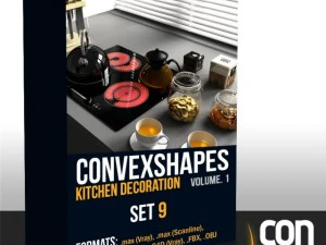 convexe vormen keukendecoratieset9 3D Model