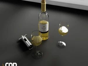 convexe vormen keukendecoratie wijn 3D Model