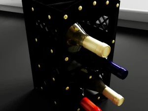 convexe vormen keukendecoratie wijnrek 3D Model