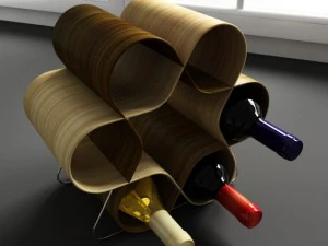 convexe vormen keukendecoratie wijnrek 3D Model