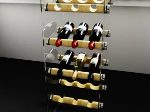 convexe vormen keukendecoratie wijnrek 3D Model