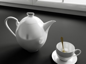 convex kitchen decorations  porcelain kettle Modèle 3D