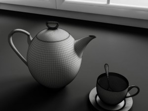 convex kitchen decorations  porcelain kettle Modèle 3D
