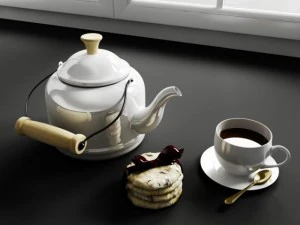 convexe vormen keukendecoratie koffiekoeken 3D Model