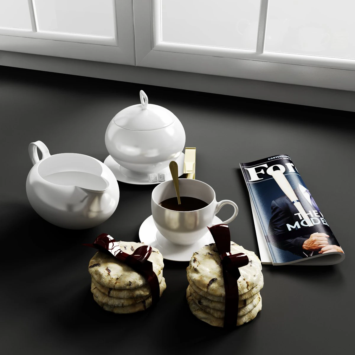 convex kitchen decorations  big coffee cakes 3D Model .c4d .max .obj .3ds .fbx .stl .blend 