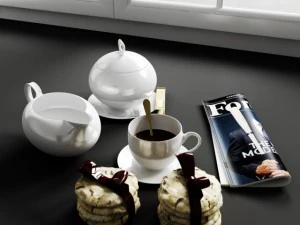 bolle keukendecoraties grote koffiekoeken 3D Model