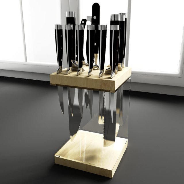 convexshapes   kitchen decorations  knife storage Model 3D .c4d .max .obj .3ds .fbx .stl .blend 