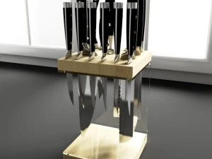 convexe vormen keukendecoratie messenopslag 3D Model