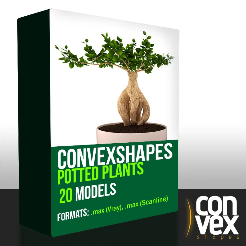 potted plants  vray 3D Model .c4d .max .obj .3ds .fbx .stl .blend 