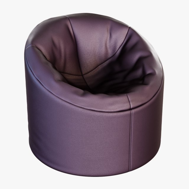 soft brown faux leather pouf 3D Model .c4d .max .obj .3ds .fbx .stl .blend 
