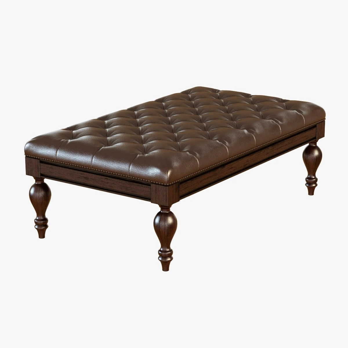 carroll leather bench ottoman 3D Model .c4d .max .obj .3ds .fbx .stl .blend 