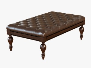 carroll leather bench ottoman 3D Model