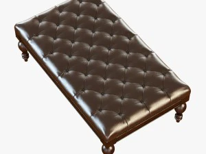 carroll leather bench ottoman 3D Model