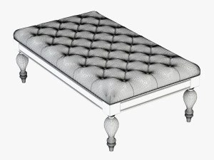 carroll leather bench ottoman 3D Model