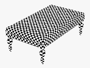 carroll leather bench ottoman 3D Model