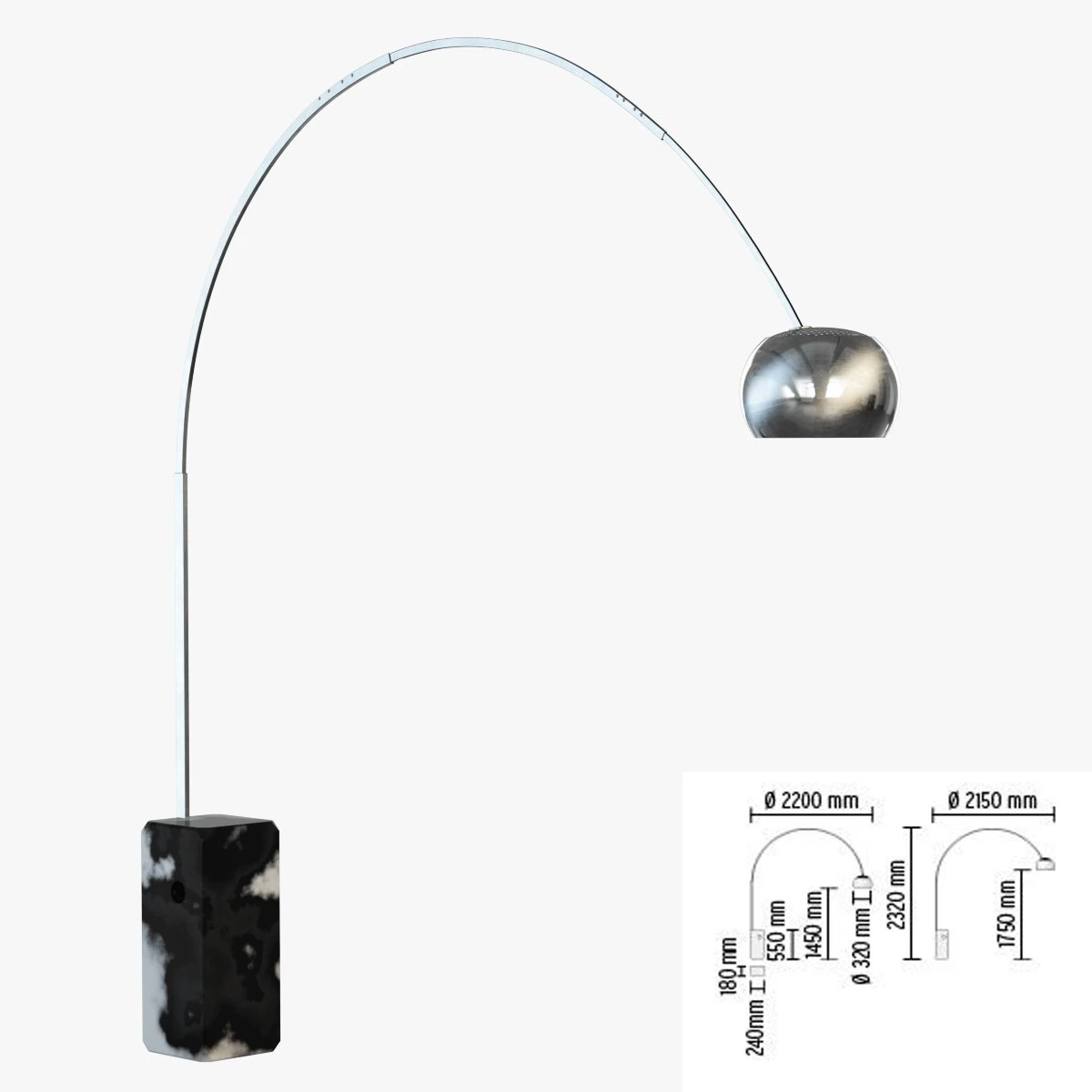 floor lamp flos arco 3D Model .c4d .max .obj .3ds .fbx .stl .blend