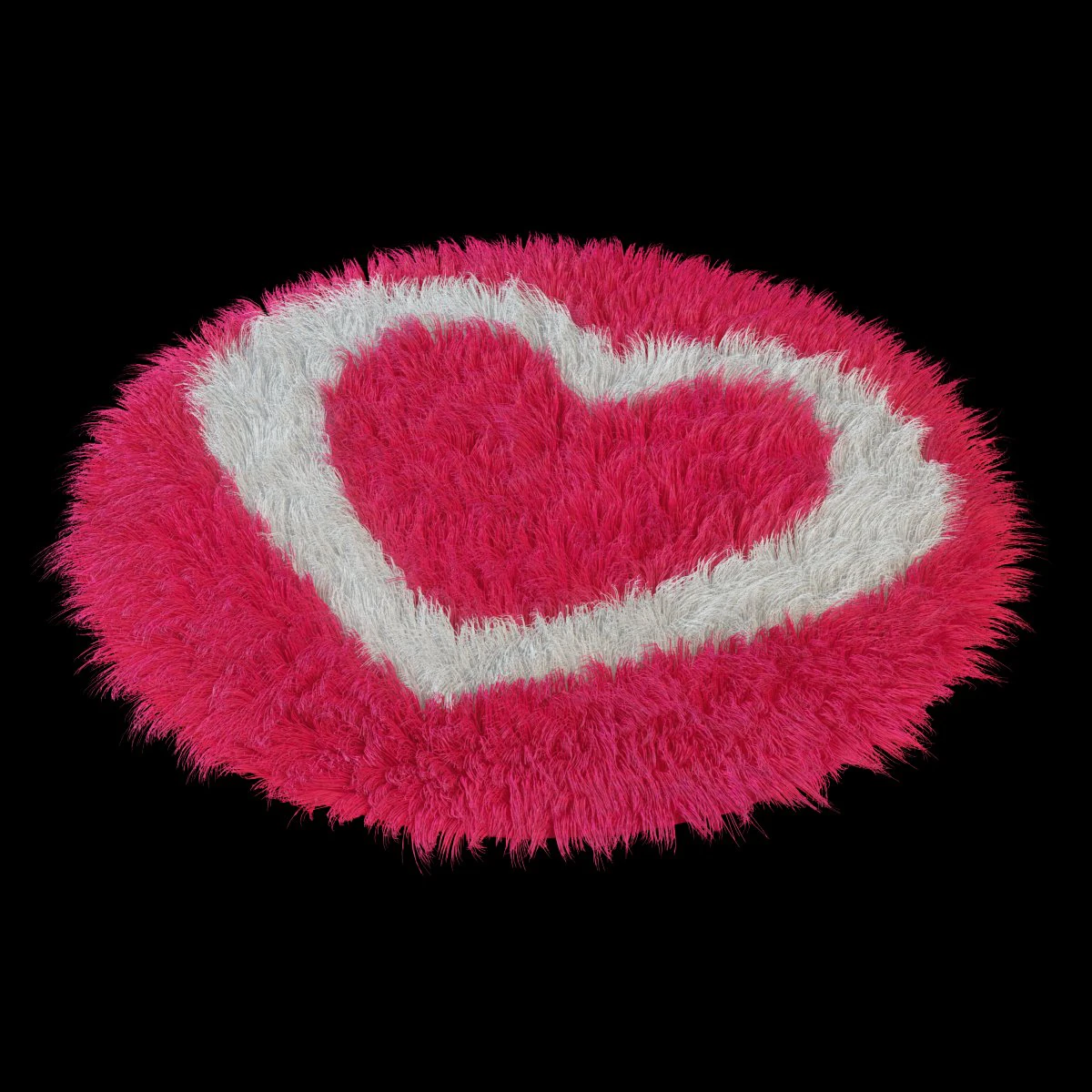 round rug heart 3D Model .c4d .max .obj .3ds .fbx .stl .blend 