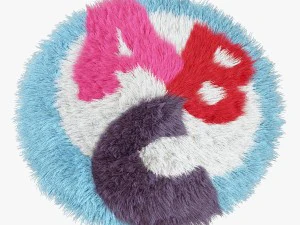 카펫 어린이 a-b-c 라운드 3D 모델