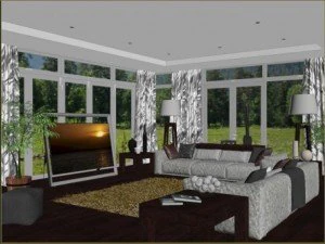 living room v-ray interior scene 3D Model